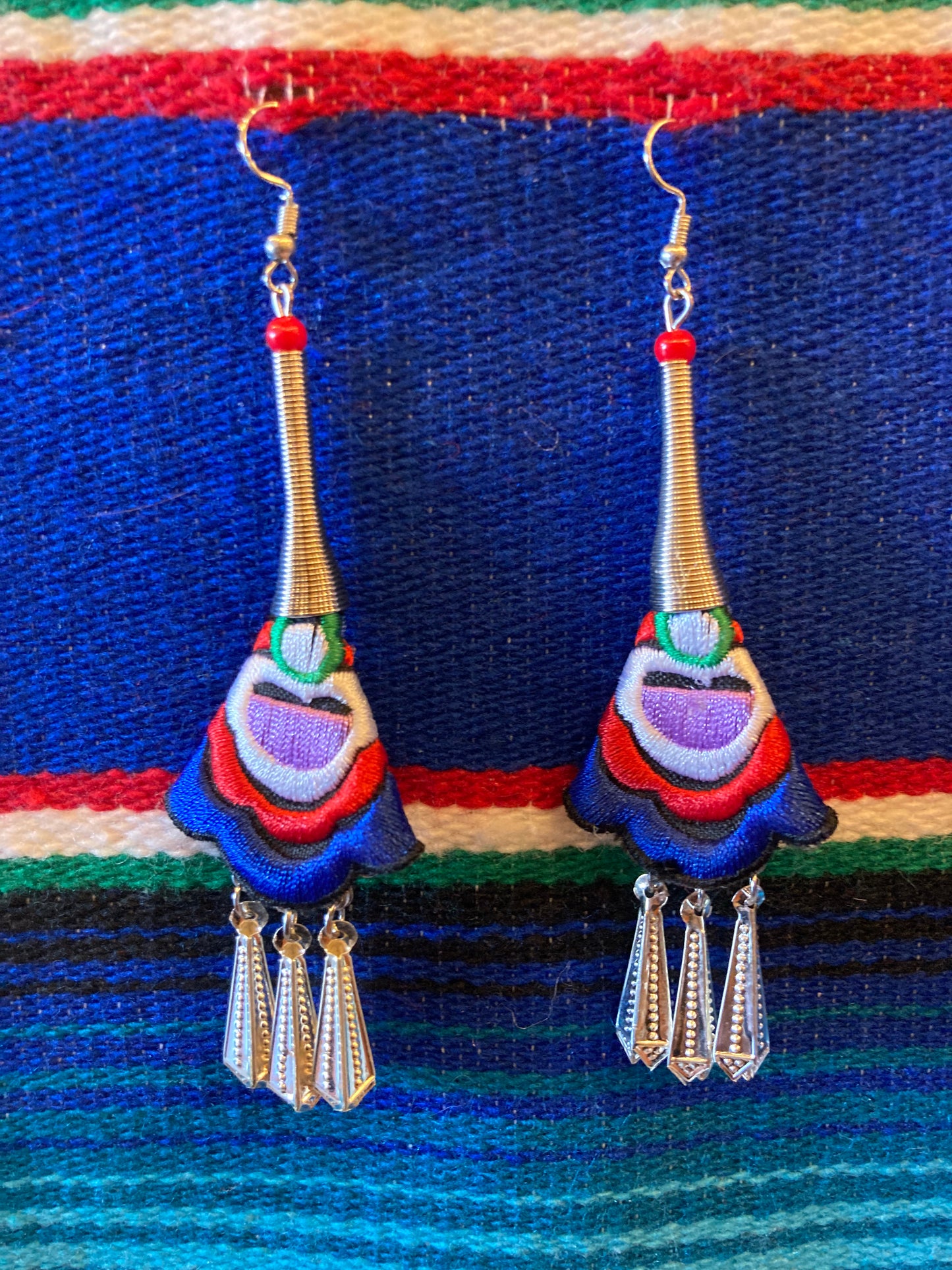 Embroidered Dangle Earrings