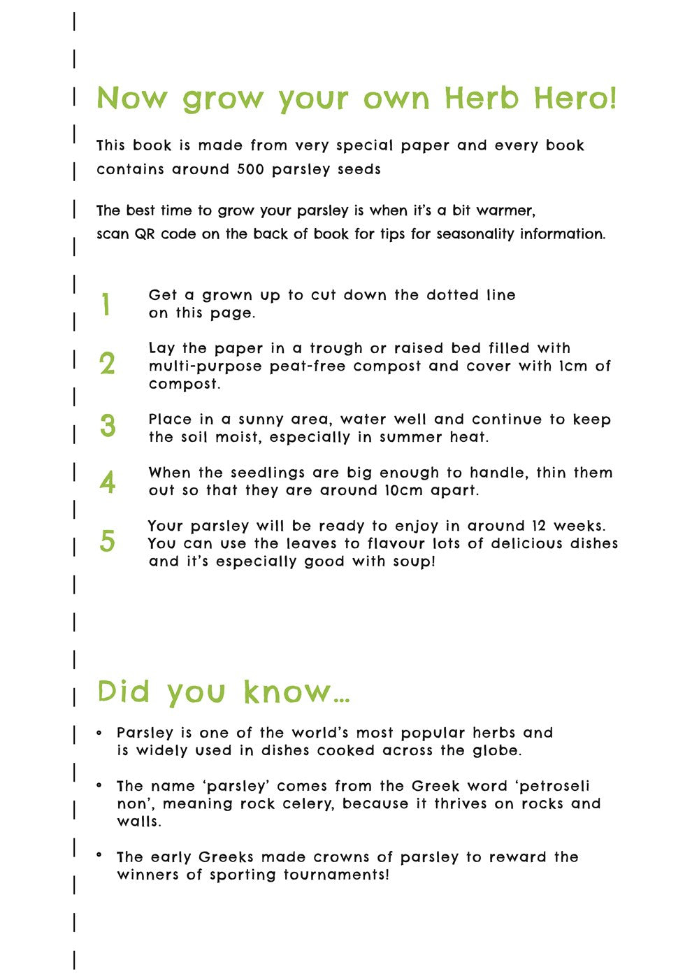 The Parsley Who Flew to the Rescue: Plantable Childrens Book