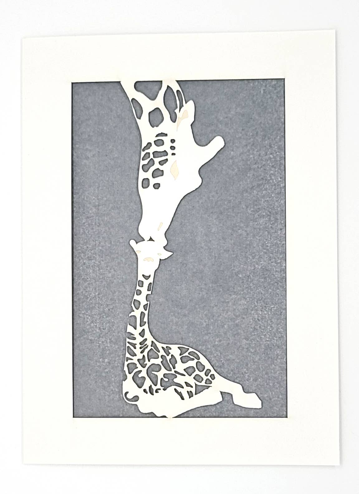 Mama Giraffe with baby: Orange / A2