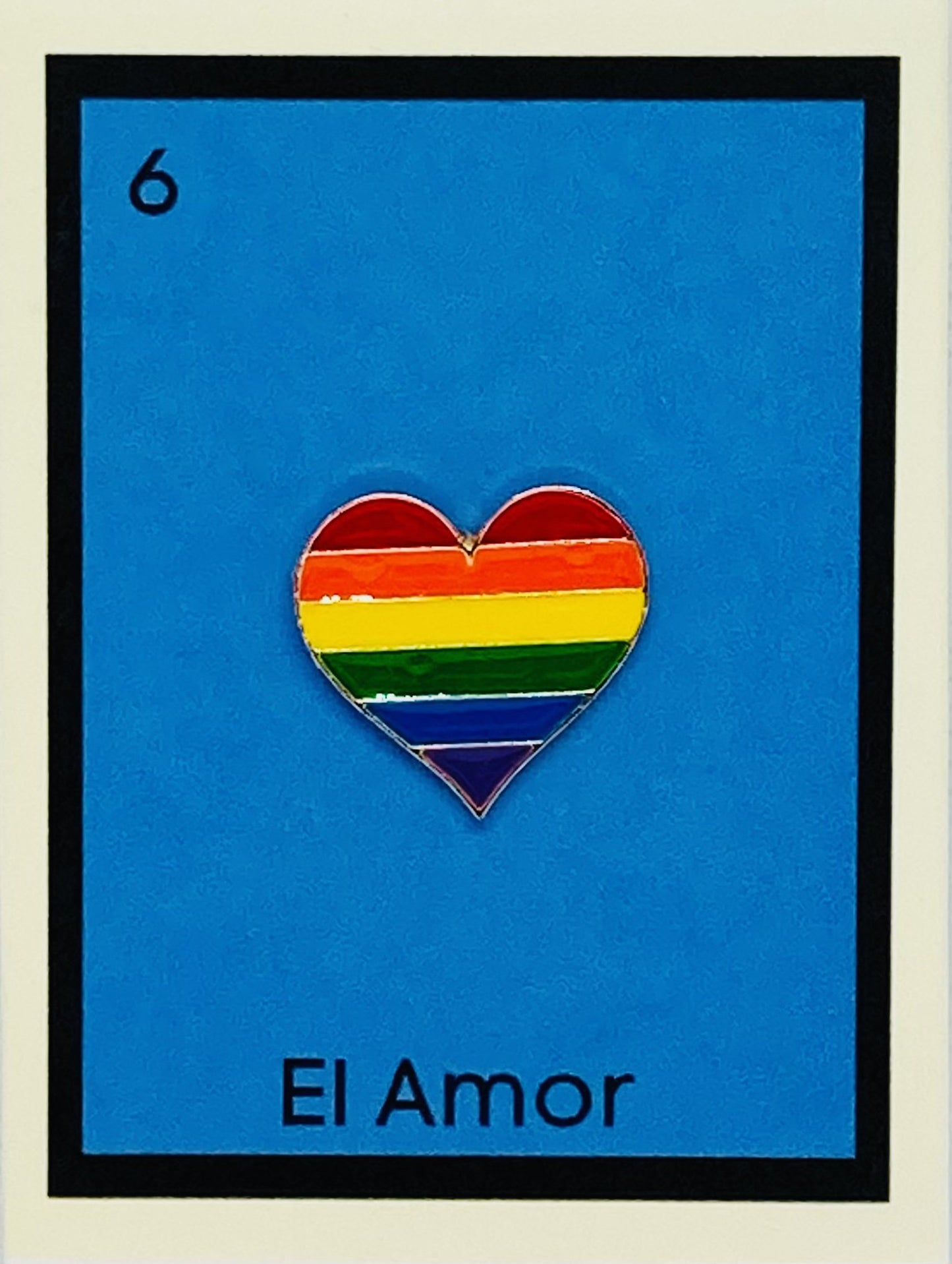 El Amor rainbow heart Lapel  pin 