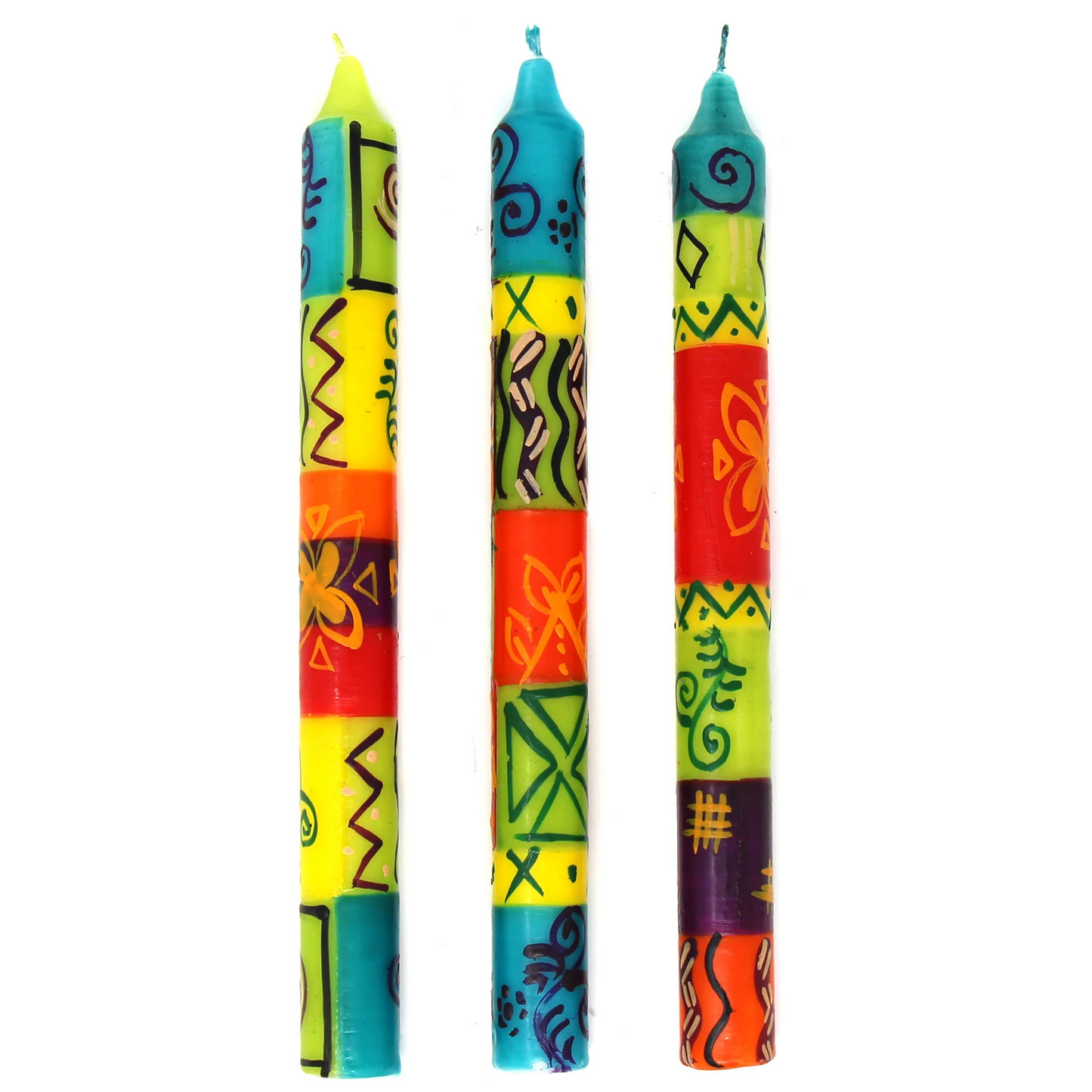 Hand-Painted Dinner Candles, Set of 3 (Matuko Design).png