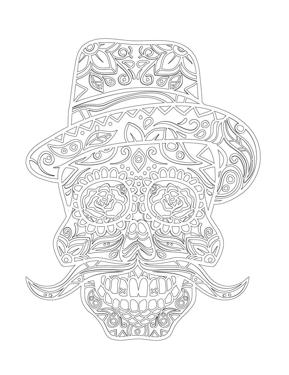 Dia De Los Muertos: Day of the Dead & Sugar Skull Coloring