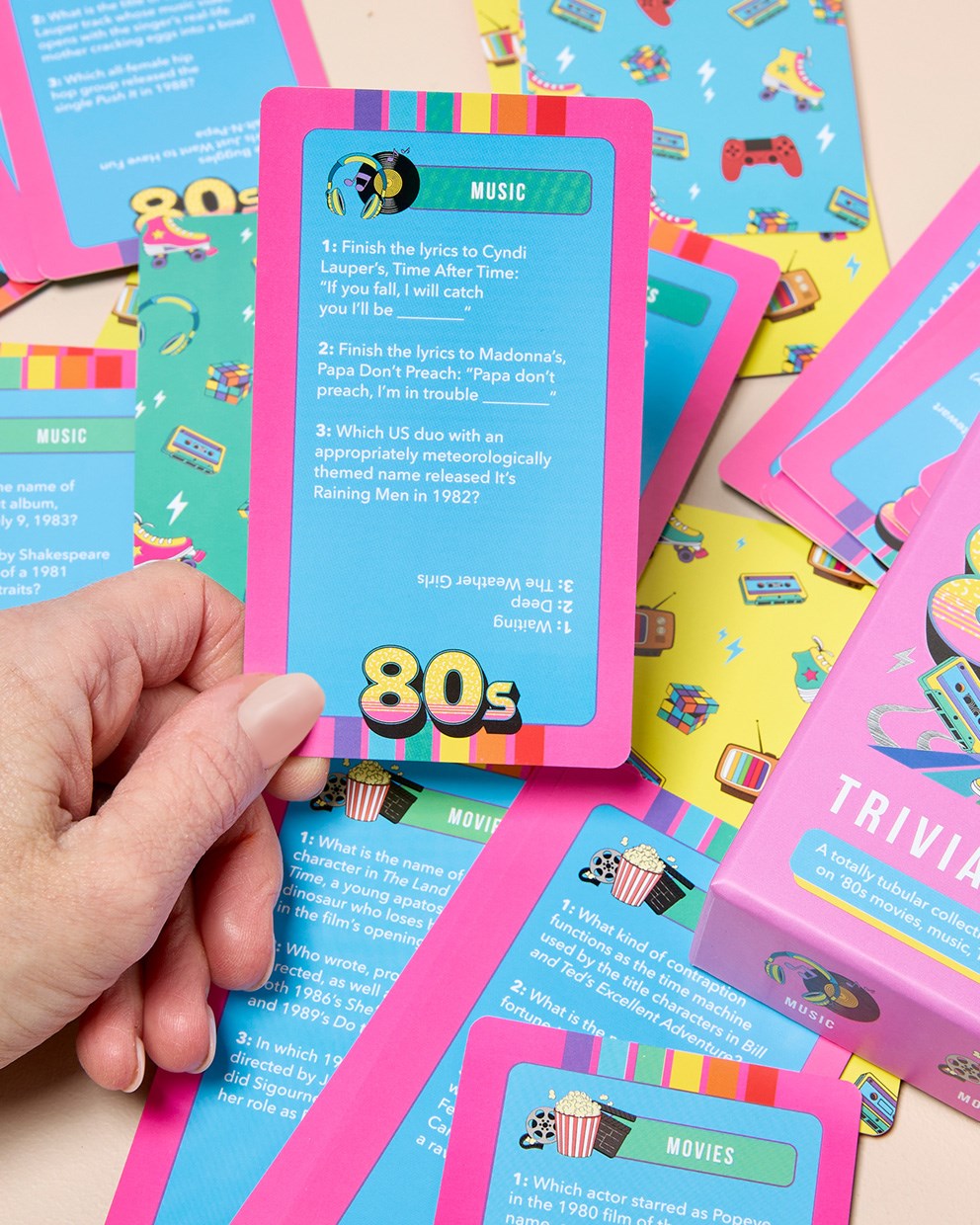 80s  Trivia Card Game - Fun Adult Party Game