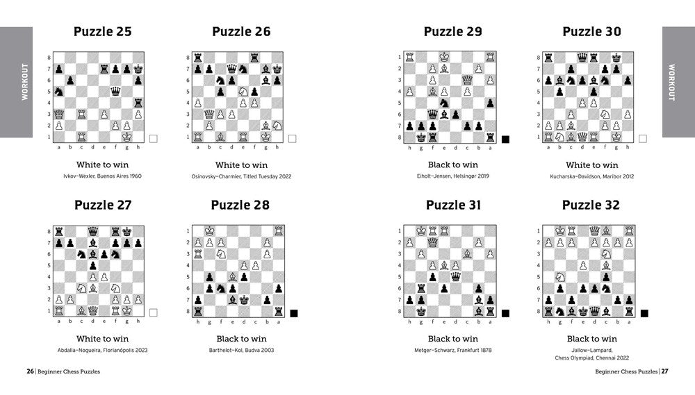 Beginner Chess Puzzles: 500 Practice Exercises to Take Your Game to the Next Level