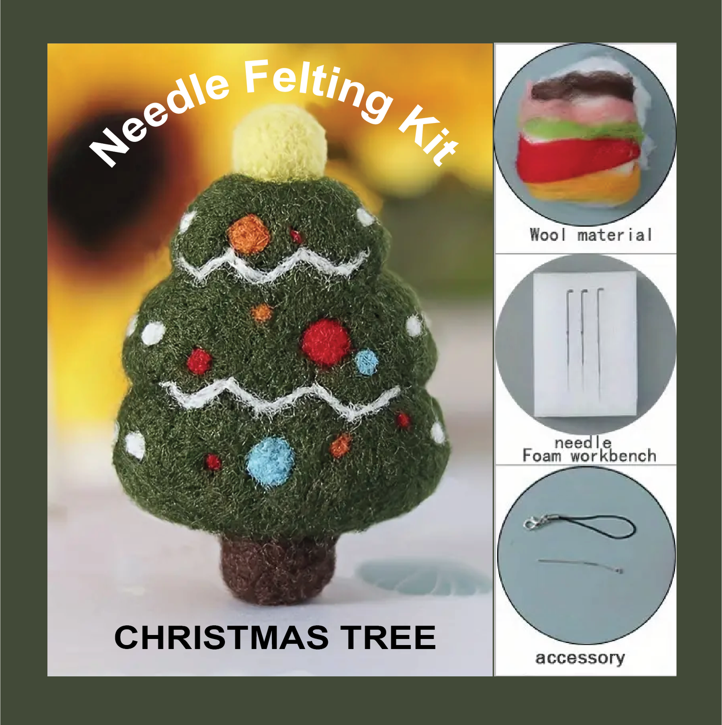 Christmas tree Needle Felting Kit
