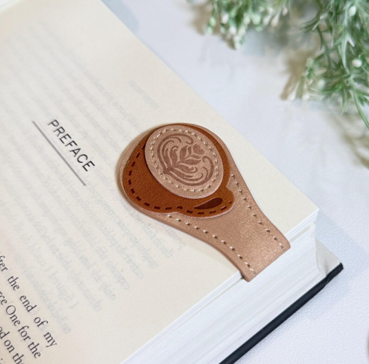 coffee leather bookmark