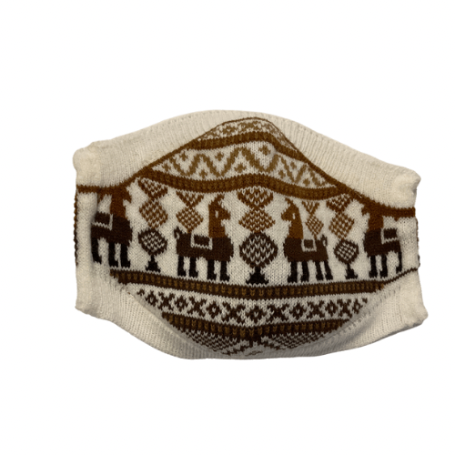 Peruvian style sweater Mask with Llama pattern