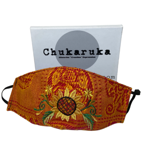 Sunflower embroidered mask