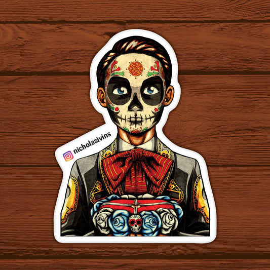Day of the Dead Ring Bearer Boy Sticker - "Muerto"