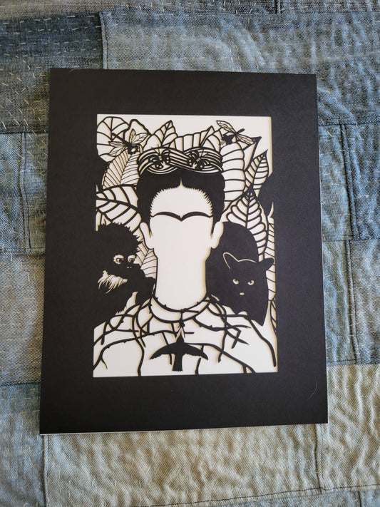 Frida - frameable laser cut Print