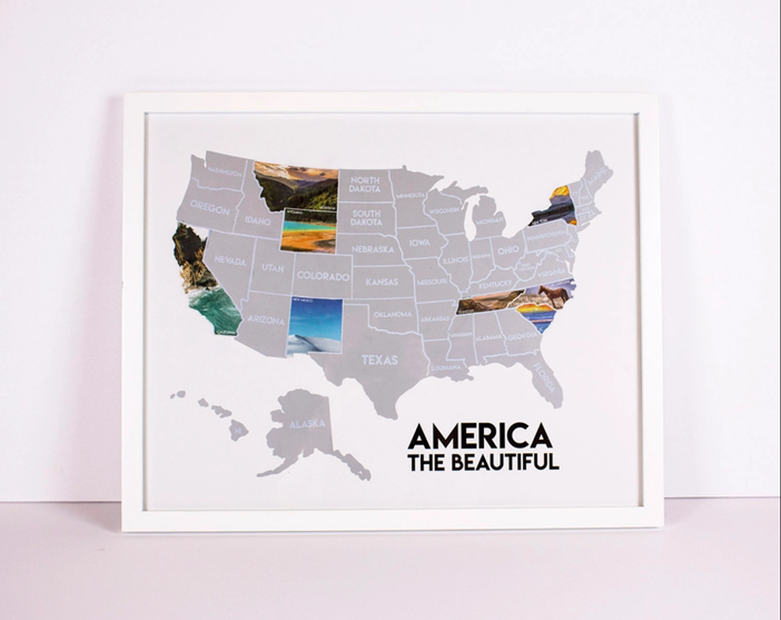 America The Beautiful - 50 States Scratch-Off Poster - Endless possibilities