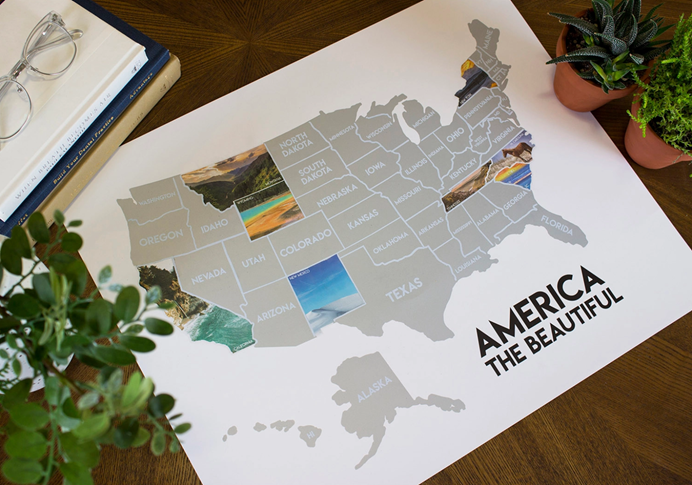 America The Beautiful - 50 States Scratch-Off Poster - Endless possibilities