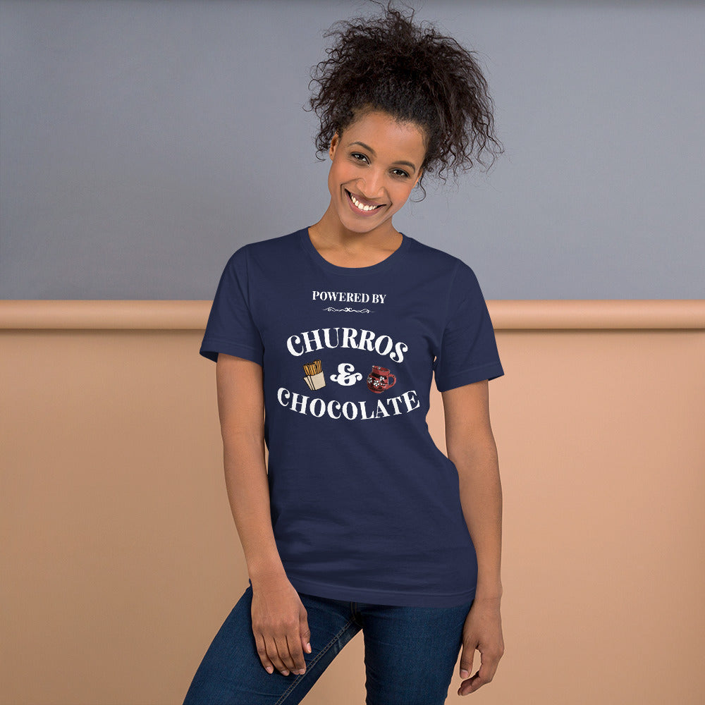 Churros and Chocolate Navy t-shirt female 