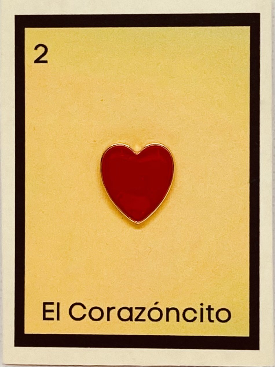 Small red heart. El corazoncito. Loteria theme packaging 