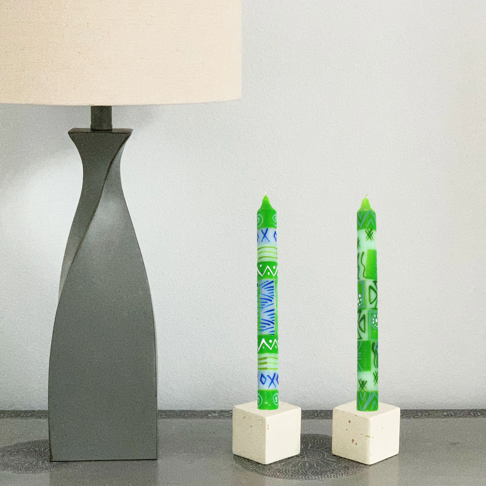 Hand-Painted Dinner Candles, Set of 3 (Farih Design)