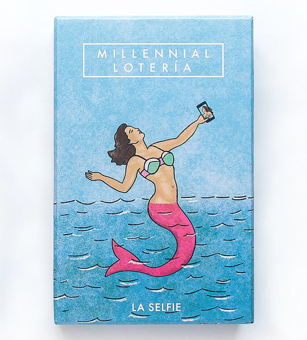 Mermaid holding a cell phone, Millennial Loteria, Mike  Alfaro