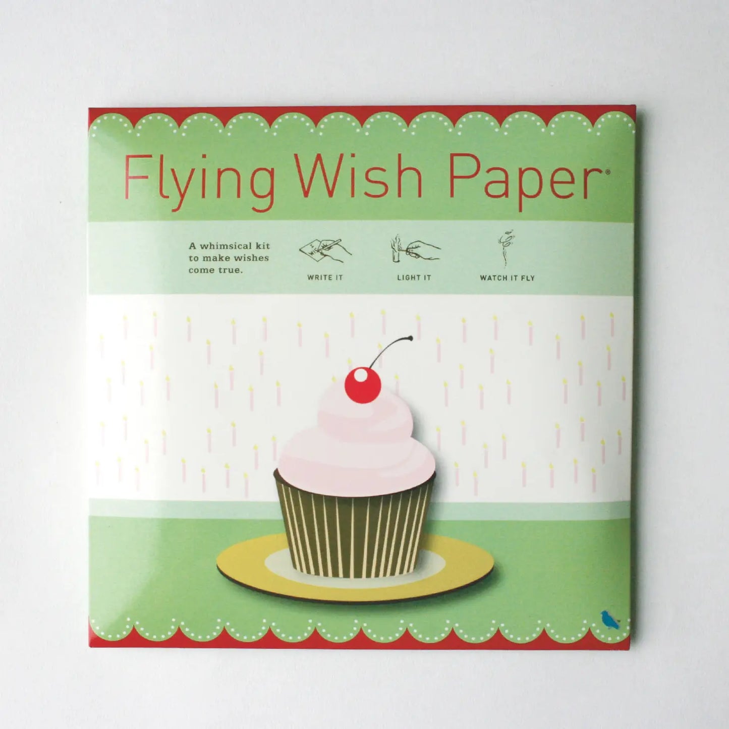 FLYING WISH PAPER 'Birthday Cupcake' / Large Kit with 50 Wishes + accessories