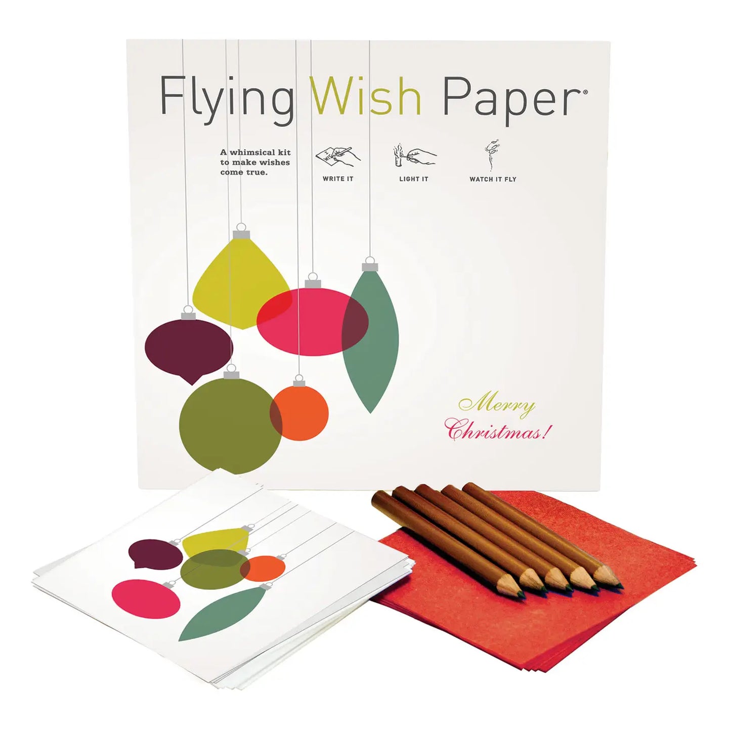 FLYING WISH PAPER 'Retro Ornament' / Large Kit with 50 Wishes + accessories